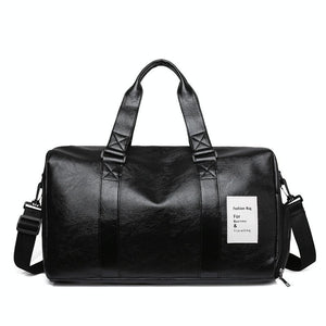 Compact Travel Bag with Shoe Storage - Brown - Glam Warehouse