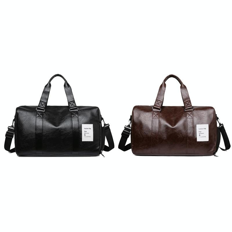 Compact Travel Bag with Shoe Storage - Brown - Glam Warehouse
