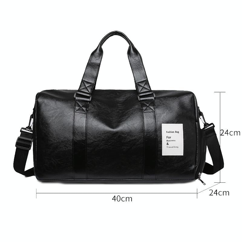 Compact Travel Bag with Shoe Storage - Brown - Glam Warehouse