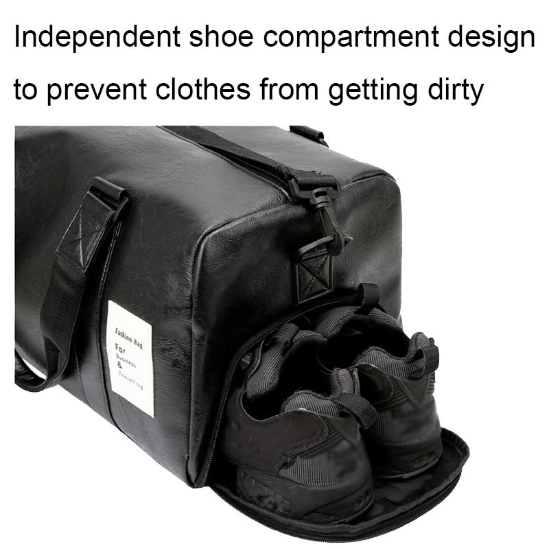 Compact Travel Bag with Shoe Storage - Brown - Glam Warehouse