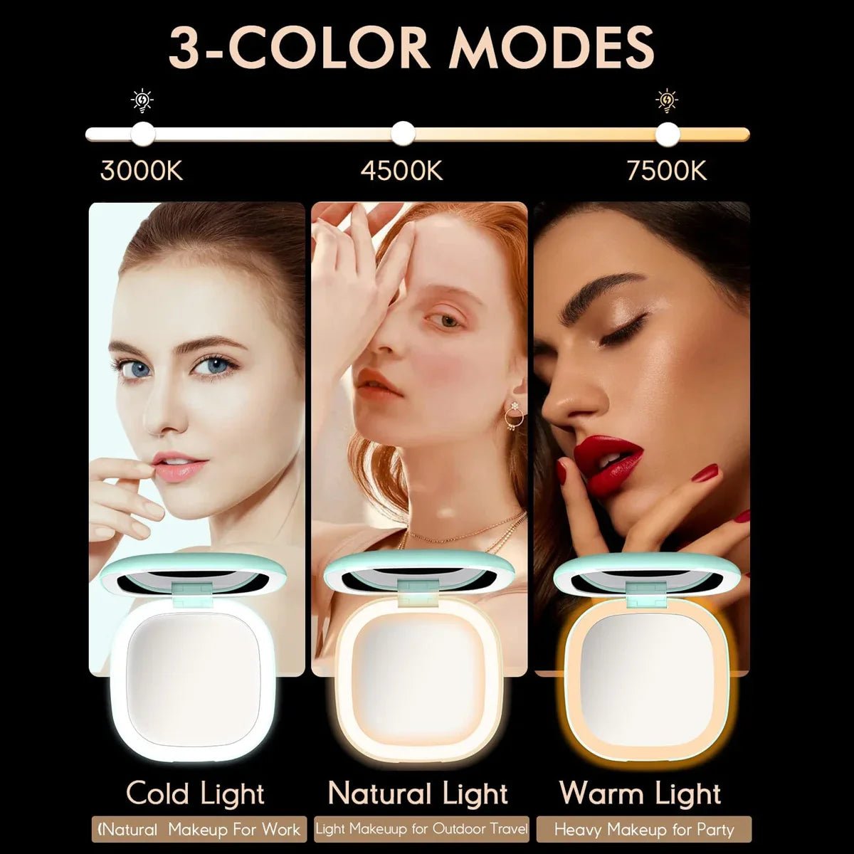 Compact Travel Makeup Mirror for Handbag - Glam Warehouse
