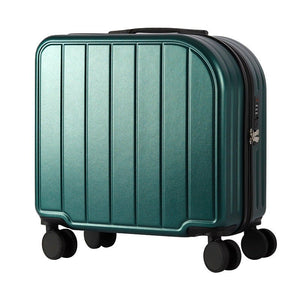 Dark Green Compact 18-Inch Carry-On Suitcase | Lightweight ABS Hardside Spinner Luggage - Glam Warehouse