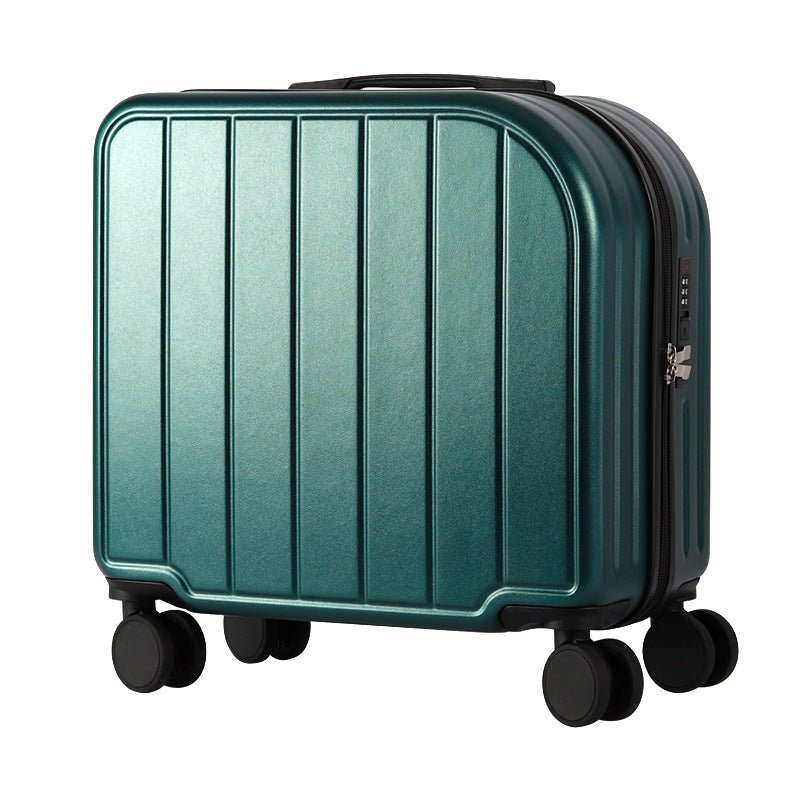 Dark Green Compact 18-Inch Carry-On Suitcase | Lightweight ABS Hardside Spinner Luggage - Glam Warehouse