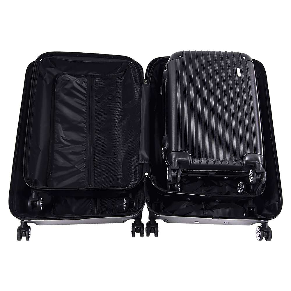 Delegate Suitcases Luggage Set 20" 24" 28"Carry On Trolley TSA Travel Bag - Glam Warehouse