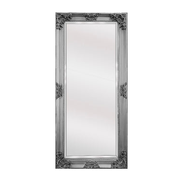 Deluxe French Provincial Ornate Mirror - Antique Silver - 90cm x 170cm - Glam Warehouse