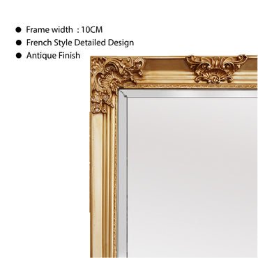 Deluxe French Provincial Ornate Mirror - Gold - X large 210cm x 110cm - Glam Warehouse