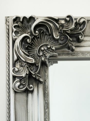 Deluxe French Provincial Ornate Mirror - Silver - X large 210cm x 110cm - Glam Warehouse