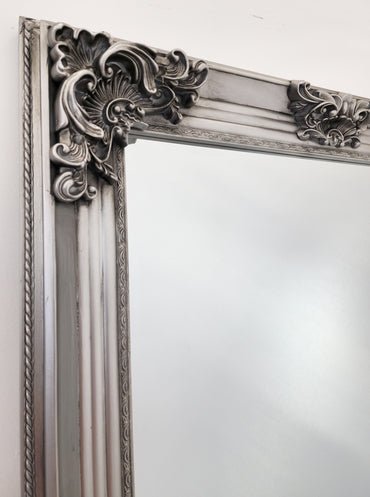 Deluxe French Provincial Ornate Mirror - Silver - X large 210cm x 110cm - Glam Warehouse
