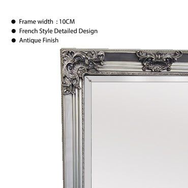 Deluxe French Provincial Ornate Mirror - Silver - X large 210cm x 110cm - Glam Warehouse