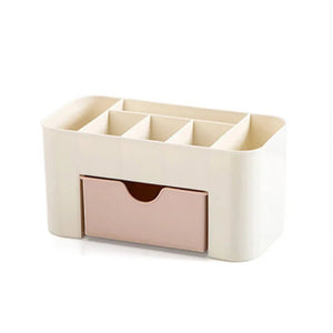 Double Layer Plastic Makeup Organizers Storage Box Cosmetic Drawers - Glam Warehouse