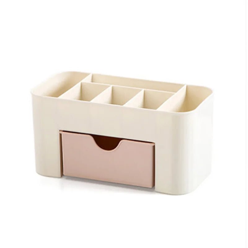 Double Layer Plastic Makeup Organizers Storage Box Cosmetic Drawers - Glam Warehouse