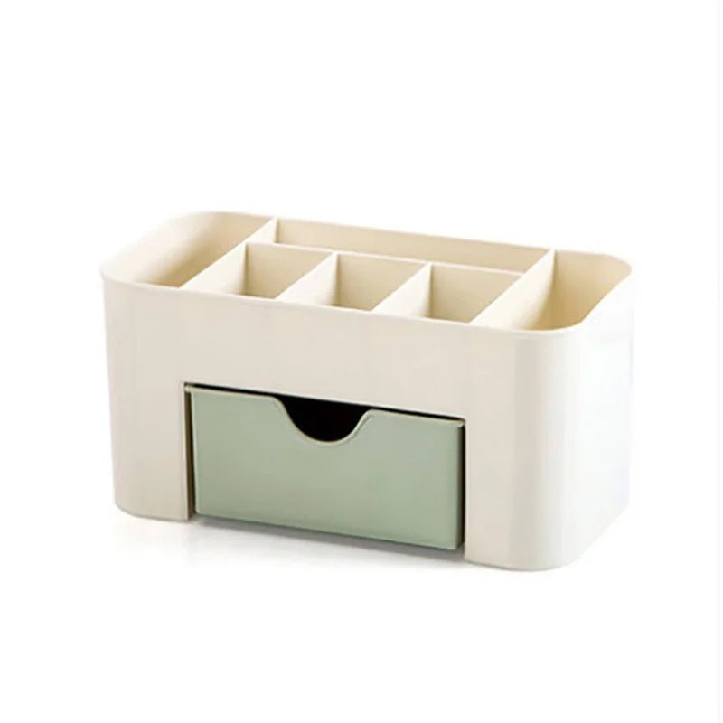Double Layer Plastic Makeup Organizers Storage Box Cosmetic Drawers - Glam Warehouse
