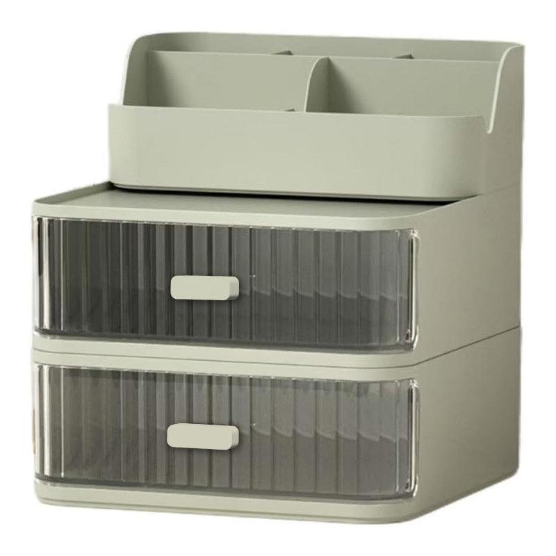 Drawer Storage Box Stationery Cosmetic Organizer Multi Purpose Desktop Holder - Green - Glam Warehouse