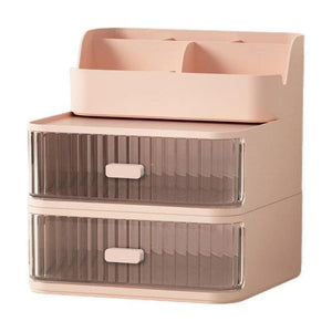 Drawer Storage Box Stationery Cosmetic Organizer Multi Purpose Desktop Holder - Green - Glam Warehouse