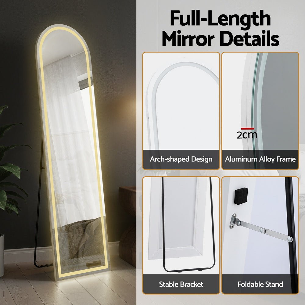 Embellir LED Full Length Mirror Floor Dressing Mirror 160cm - Glam Warehouse