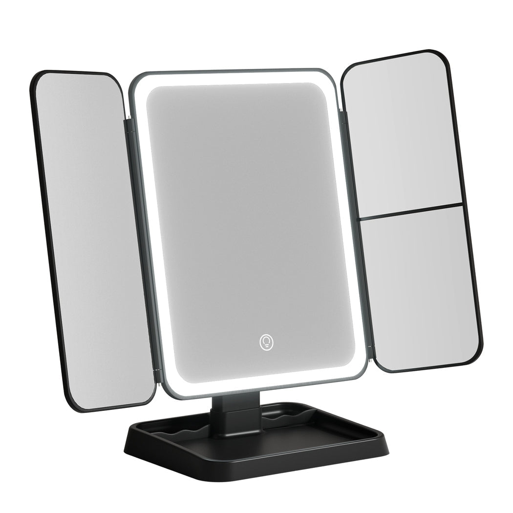 Embellir LED Makeup Mirror Tri-fold Lighted Vanity Mirrors 1X2X3X Magnifications - Glam Warehouse