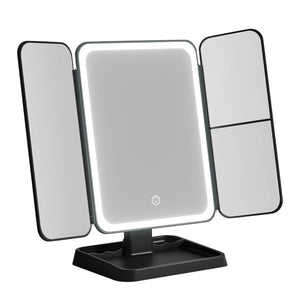 Embellir LED Makeup Mirror Tri-fold Lighted Vanity Mirrors 1X2X3X Magnifications - Glam Warehouse