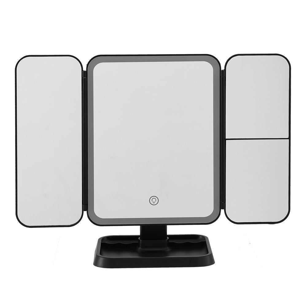 Embellir LED Makeup Mirror Tri-fold Lighted Vanity Mirrors 1X2X3X Magnifications - Glam Warehouse