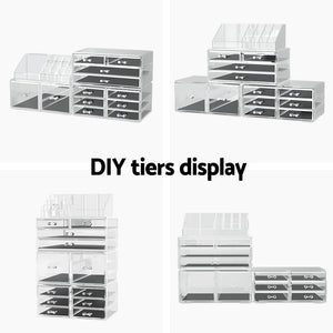Embellir Makeup Case Acrylic Cosmetic Organizer Storage Box Jewellery Holder - Glam Warehouse