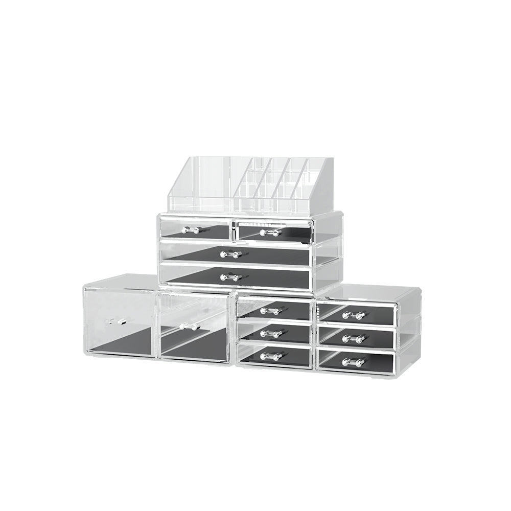 Embellir Makeup Case Acrylic Cosmetic Organizer Storage Box Jewellery Holder - Glam Warehouse