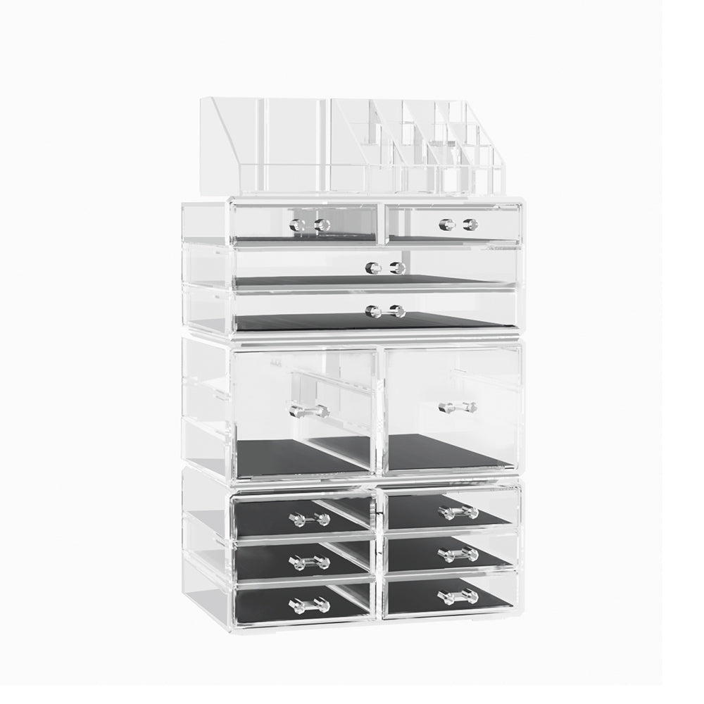 Embellir Makeup Case Acrylic Cosmetic Organizer Storage Box Jewellery Holder - Glam Warehouse