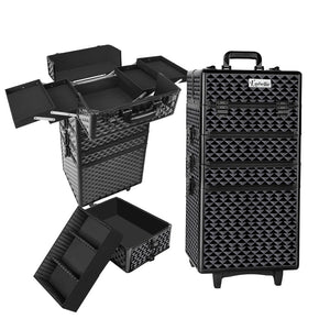 Embellir Makeup Case Beauty Trolley Cosmetic Organiser Box Travel Wheels Diamond - Glam Warehouse