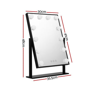 Embellir Makeup Mirror 30x48cm Hollywood Vanity with LED Light Rotation Tabletop - Glam Warehouse