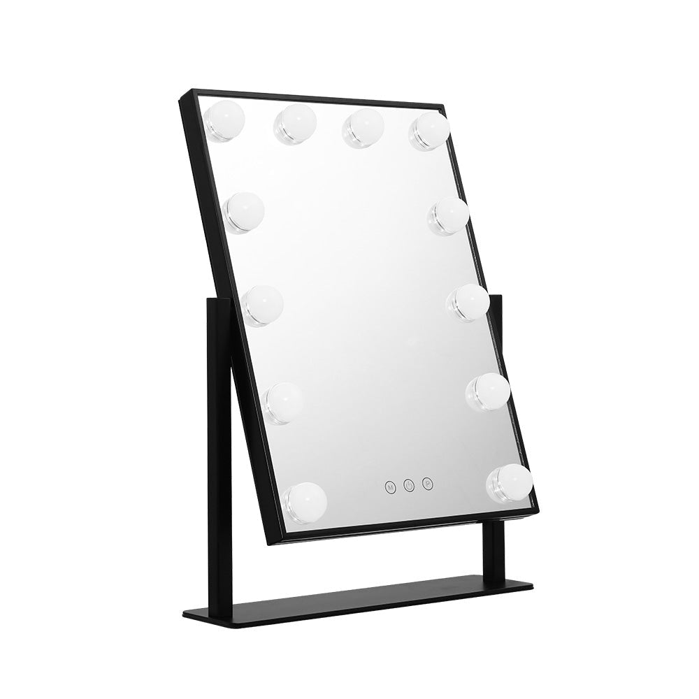 Embellir Makeup Mirror 30x48cm Hollywood Vanity with LED Light Rotation Tabletop - Glam Warehouse