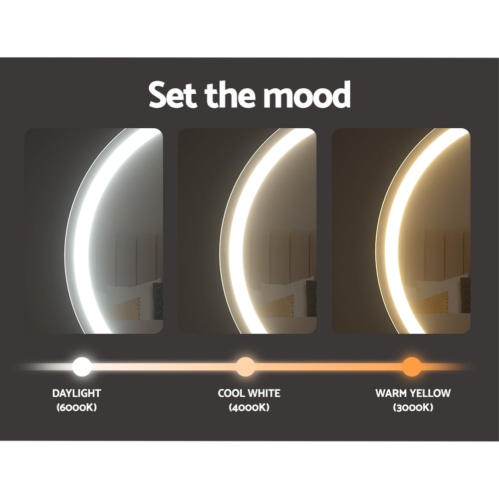 Embellir Makeup Mirror 40x40cm Hollywood Vanity with LED Light Tabletop Round - Glam Warehouse