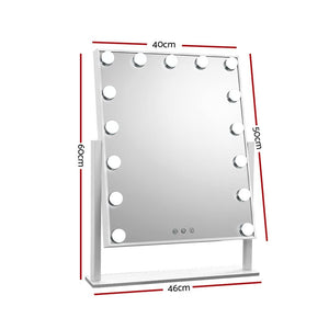 Embellir Makeup Mirror 40x50cm Hollywood Vanity with LED Light Rotation Tabletop - Glam Warehouse