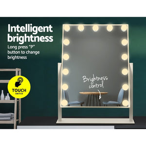 Embellir Makeup Mirror 40x50cm Hollywood Vanity with LED Light Rotation Tabletop - Glam Warehouse