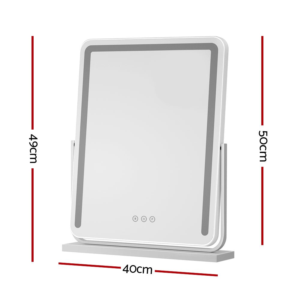Embellir Makeup Mirror 40x50cm Hollywood Vanity with LED Light Strip Rotation - Glam Warehouse