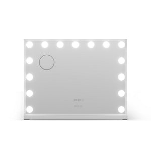 Embellir Makeup Mirror 58x45cm Hollywood Vanity with LED Light Tabletop White - Glam Warehouse