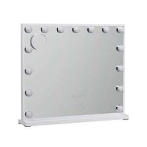 Embellir Makeup Mirror 60x52cm Hollywood Vanity with LED Light Tabletop White - Glam Warehouse