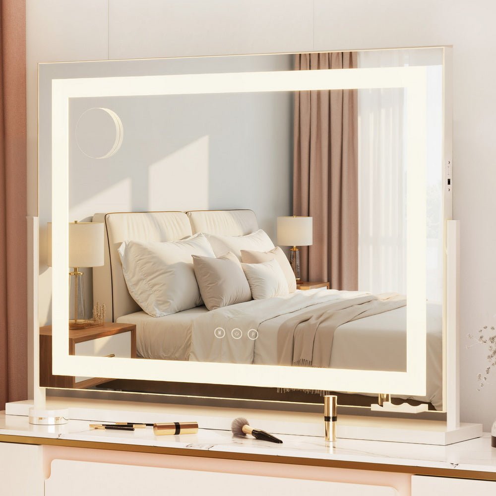Embellir Makeup Mirror 80x58cm 360～ Rotatable Vanity Mirror with Lights Bright Light Strip Adjustable - Glam Warehouse