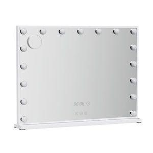 Embellir Makeup Mirror 80x60cm Hollywood Vanity with LED Light Tabletop White - Glam Warehouse
