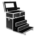 Embellir Portable Cosmetic Beauty Makeup Carry Case with Mirror - Crocodile Black - Glam Warehouse