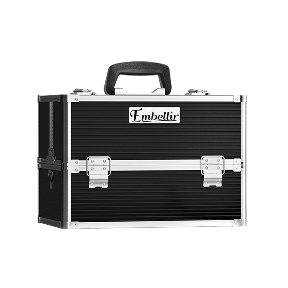 Embellir Portable Cosmetic Beauty Makeup Case- Black - Glam Warehouse