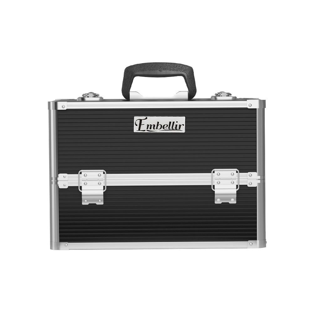 Embellir Portable Cosmetic Beauty Makeup Case- Black - Glam Warehouse