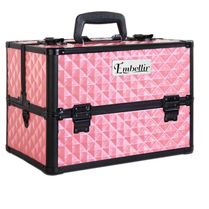 Embellir Portable Cosmetic Beauty Makeup Case - Diamond Pink - Glam Warehouse