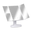 Embellir Tri-fold Makeup Mirror 1X2X3X Magnifying with LED Light Travel Portable - Glam Warehouse