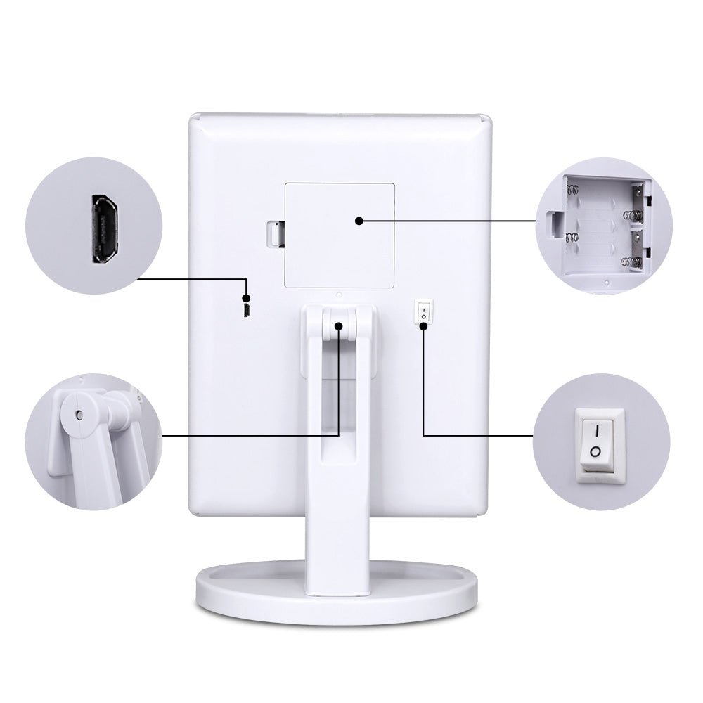 Embellir Tri-fold Makeup Mirror 1X2X3X Magnifying with LED Light Travel Portable - Glam Warehouse