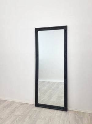 French Provincial Ornate Mirror - Black - Medium 70cm x 170cm - Glam Warehouse