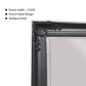French Provincial Ornate Mirror - BLACK - X Large 100cm x 190cm - Glam Warehouse