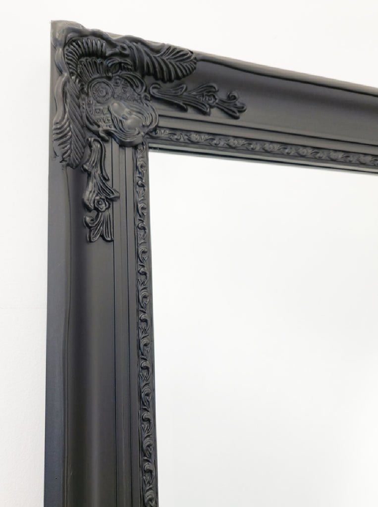 French Provincial Ornate Mirror - BLACK - X Large 100cm x 190cm - Glam Warehouse