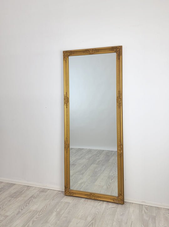 French Provincial Ornate Mirror - Country Gold - Medium 70cm x 170cm - Glam Warehouse