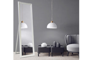 French Provincial Ornate Mirror - White - Free Standing 50cm x 170cm - Glam Warehouse