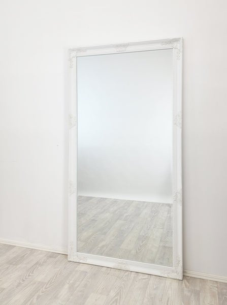 French Provincial Ornate Mirror - WHITE - X Large 100cm x 190cm - Glam Warehouse