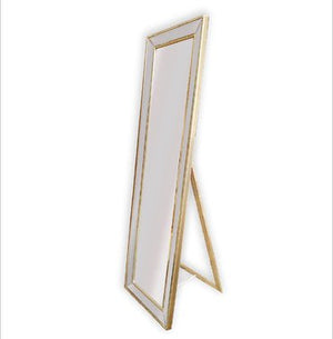 Gold Beaded Framed Mirror - Free Standing 50cm x 170cm - Glam Warehouse