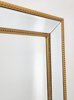 Gold Beaded Framed Mirror - Free Standing 50cm x 170cm - Glam Warehouse